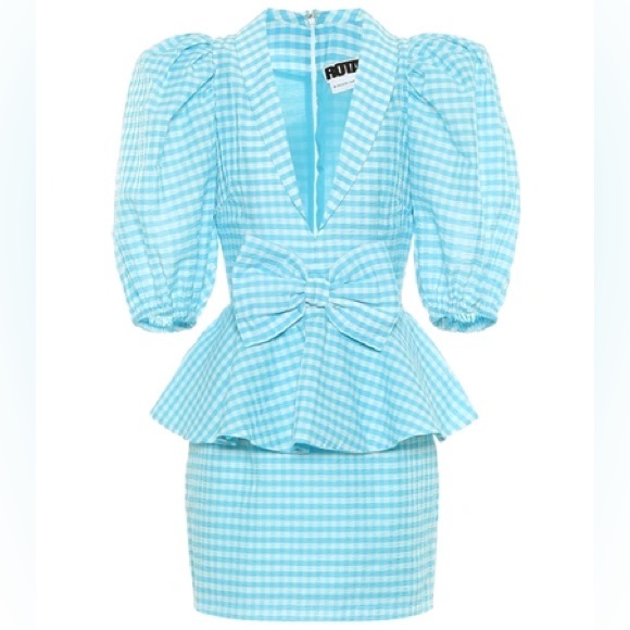 ROTATE Dresses & Skirts - Rotate - Birger Christensen Johanna Gingham Minidress In Blue - size 36 0